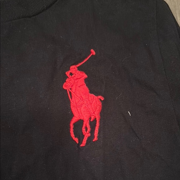 Ralph Lauren Black T-Shirt with Red Logo Size 3T - Picture 2 of 5